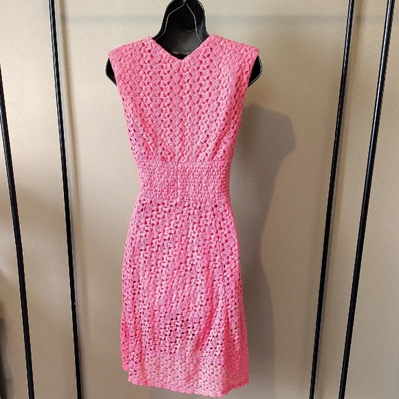 Rabbit Rabbit Rabbit Pink Crochet Midi Dress - Picture 3 of 6